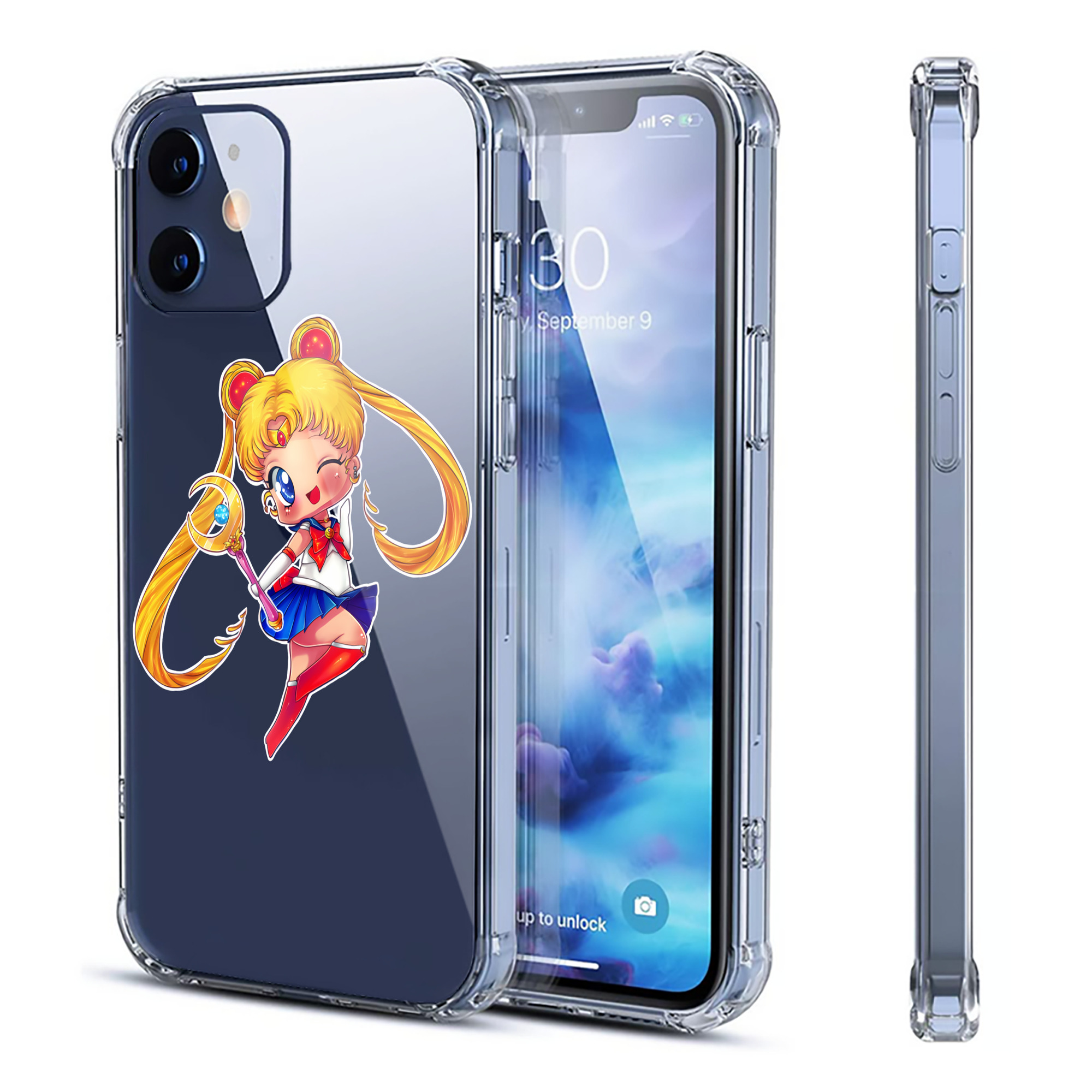 （画像用） 美少女戦士セーラームーン 月野 うさぎ つきの うさぎ Sailor Moon Tsukino Usagi 【iPhone 12シリーズ対応】透明スマホケース（クリアソフトケース）